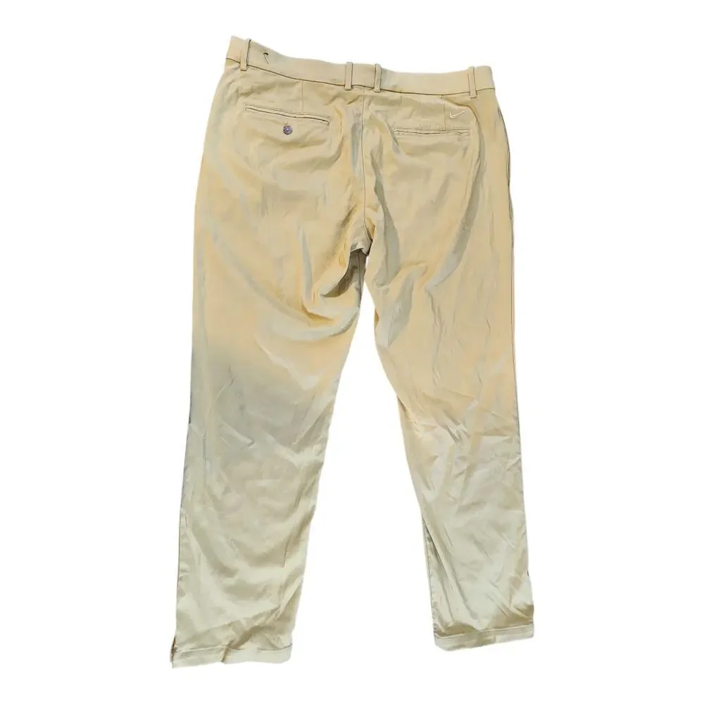 Nike Golf pants dri-fit‎ mens sz 38 x 30 yellow pockets button zip closure